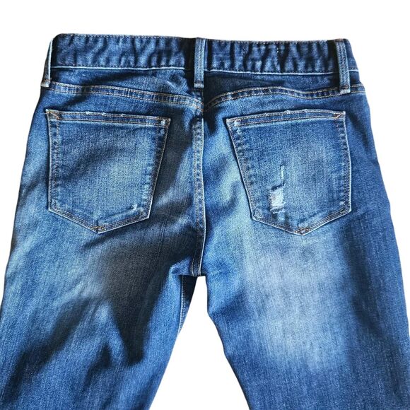 Gap 1969 Real Straight Jeans Womens Size 27 R Blue Med Wash Distressed - Picture 3 of 9